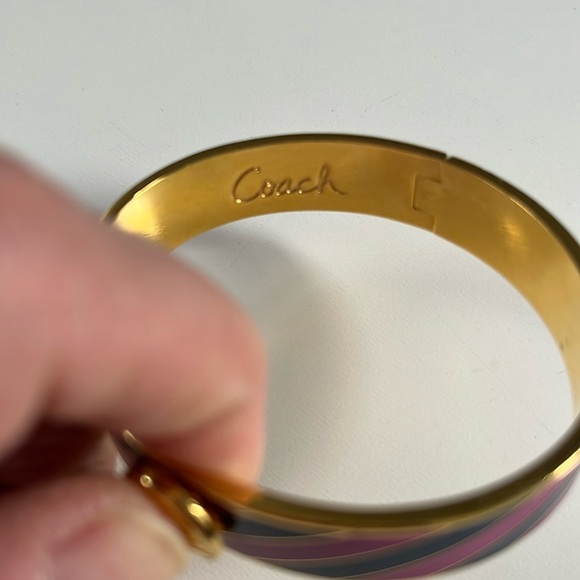 Coach Poppy Striped Hinge Bracelet Blue & Purple gold-plated brass - Picture 2 of 8